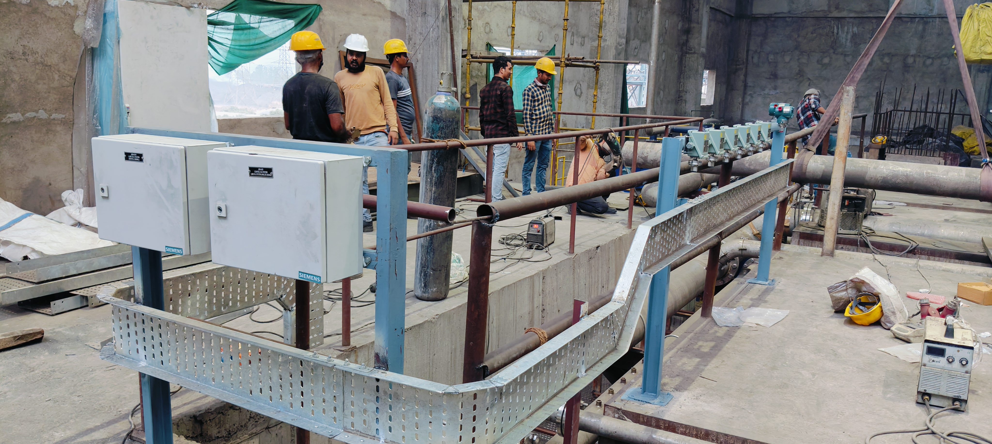 Team working at industrial site